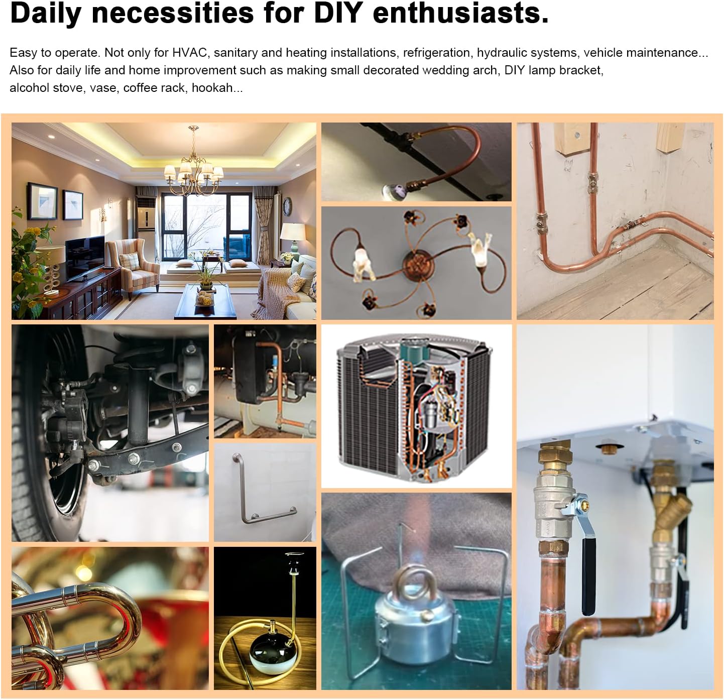 3‐in‐1 Ergonomic Tube Bender (1/4′′, 5/16′′, 3/8′′)