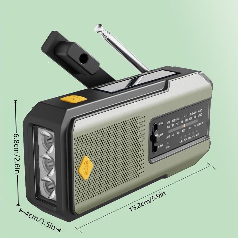 Solar-Powered Flashlight Emergency Radio