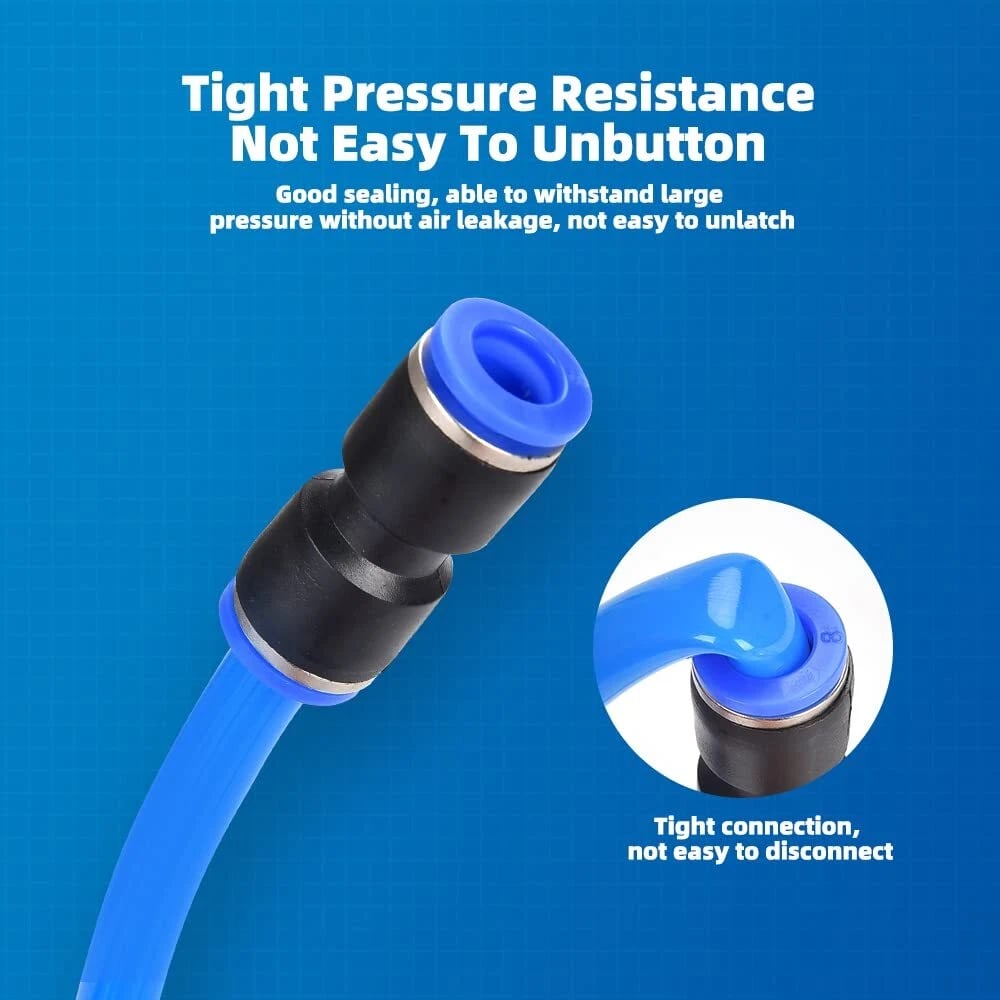 60/80PCS Straight Push Connectors Quick Release Plastic Push to Connect Fittings Kit