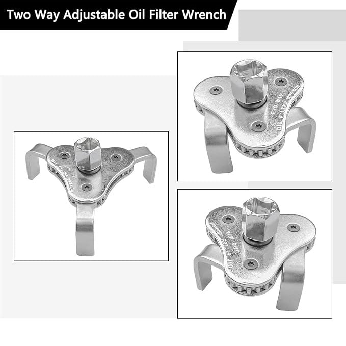 Universal 3-Jaw Adjustable Oil Filter Wrench