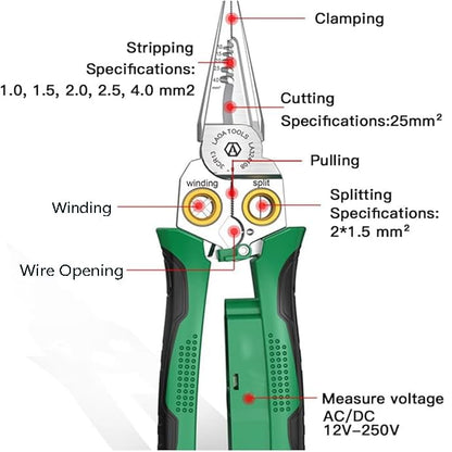 8 in 1 Multi-function Voltage Testing Wire Stripping Pliers