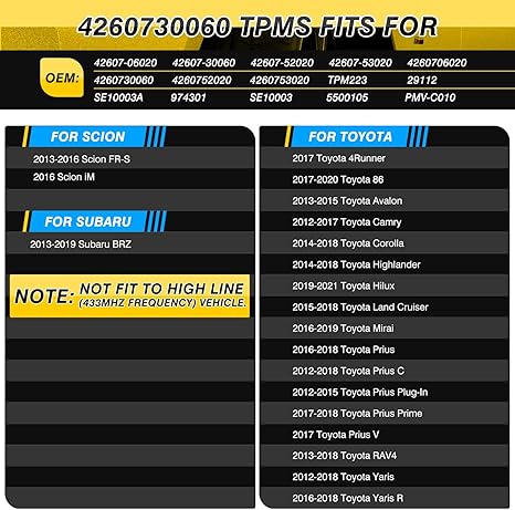 Pre‐Programmed 315 MHz TPMS Sensor