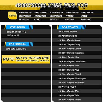 Pre‐Programmed 315 MHz TPMS Sensor
