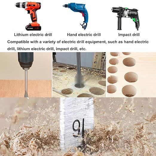 Versatile Wood Spade Drill Bit Set