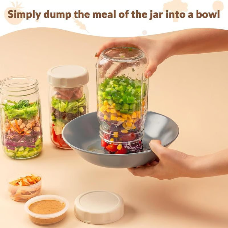 32oz Glass Salad Jars with Lids