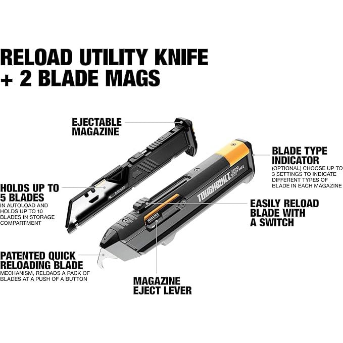 ToughBuilt Reload Quick‐Load Utility Knife