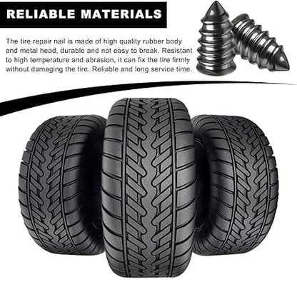 40 Pcs Tire Repair Rubber Screws with Storage Box