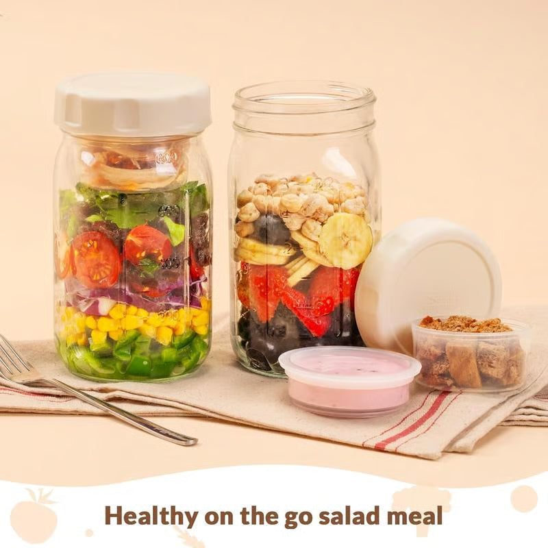 32oz Glass Salad Jars with Lids