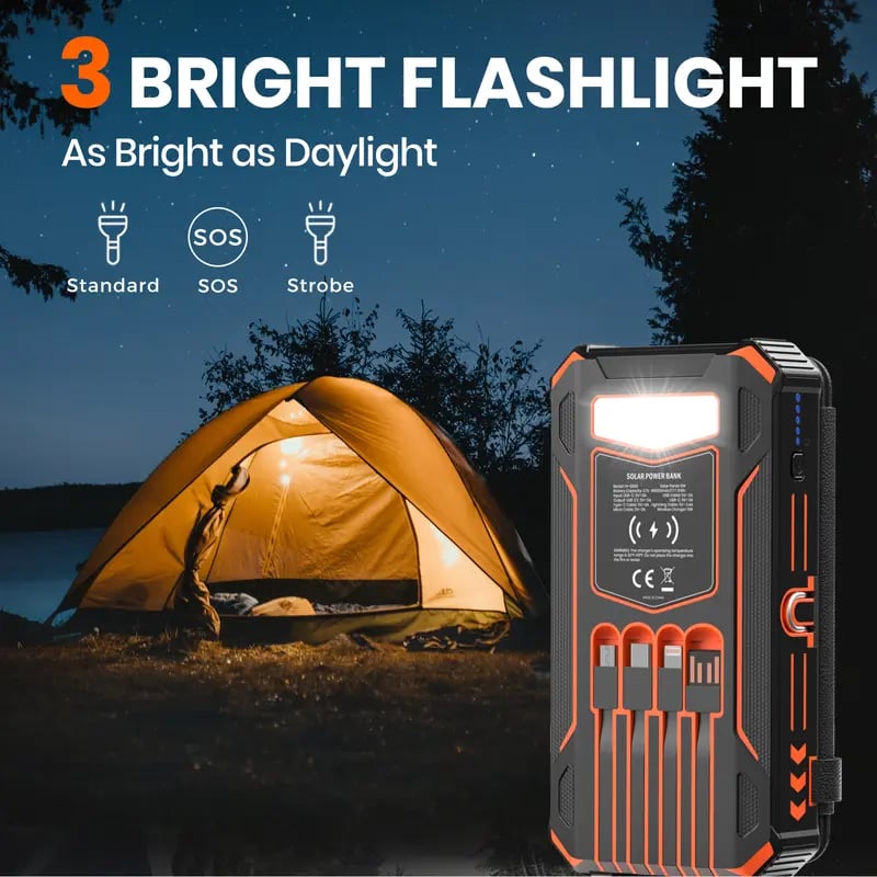 ⚡Outdoor Foldable Solar Large Capacity Charger Mobile Power Bank