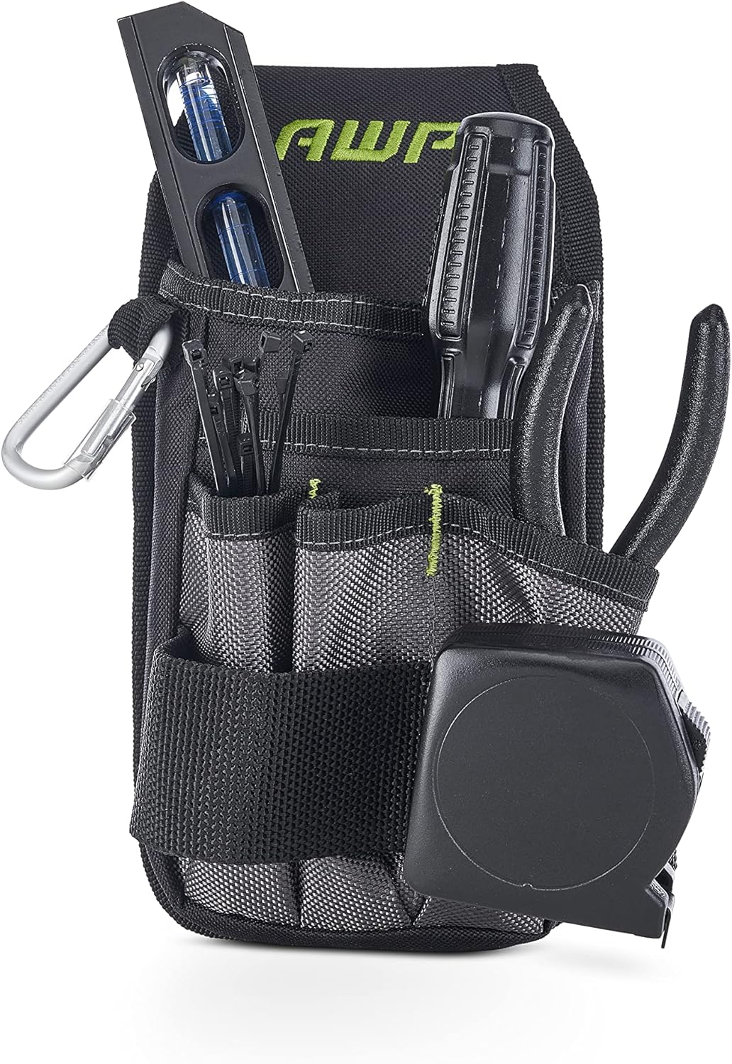 7-Pocket Water‐Resistant Tool Pouch with Belt Clip