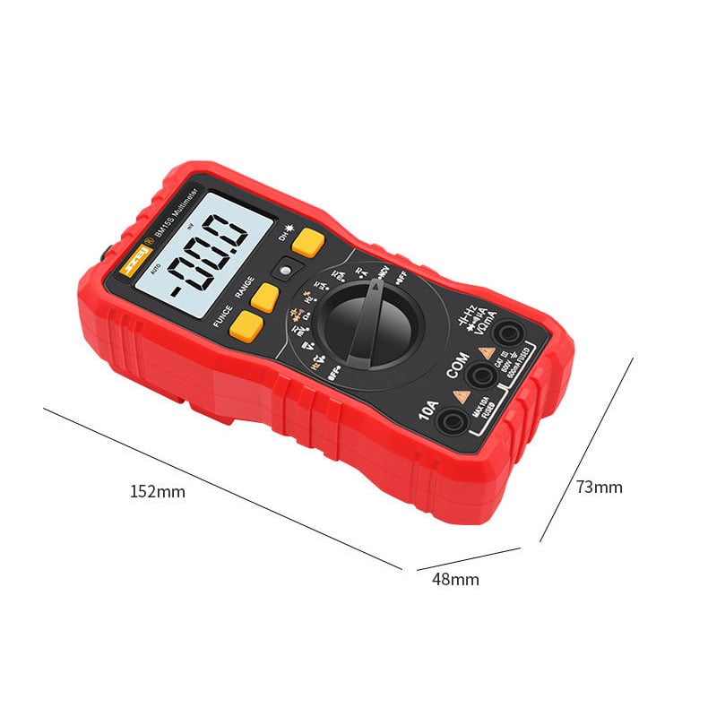 Auto‐Off Digital Multimeter with Protective Sleeve & Backlight