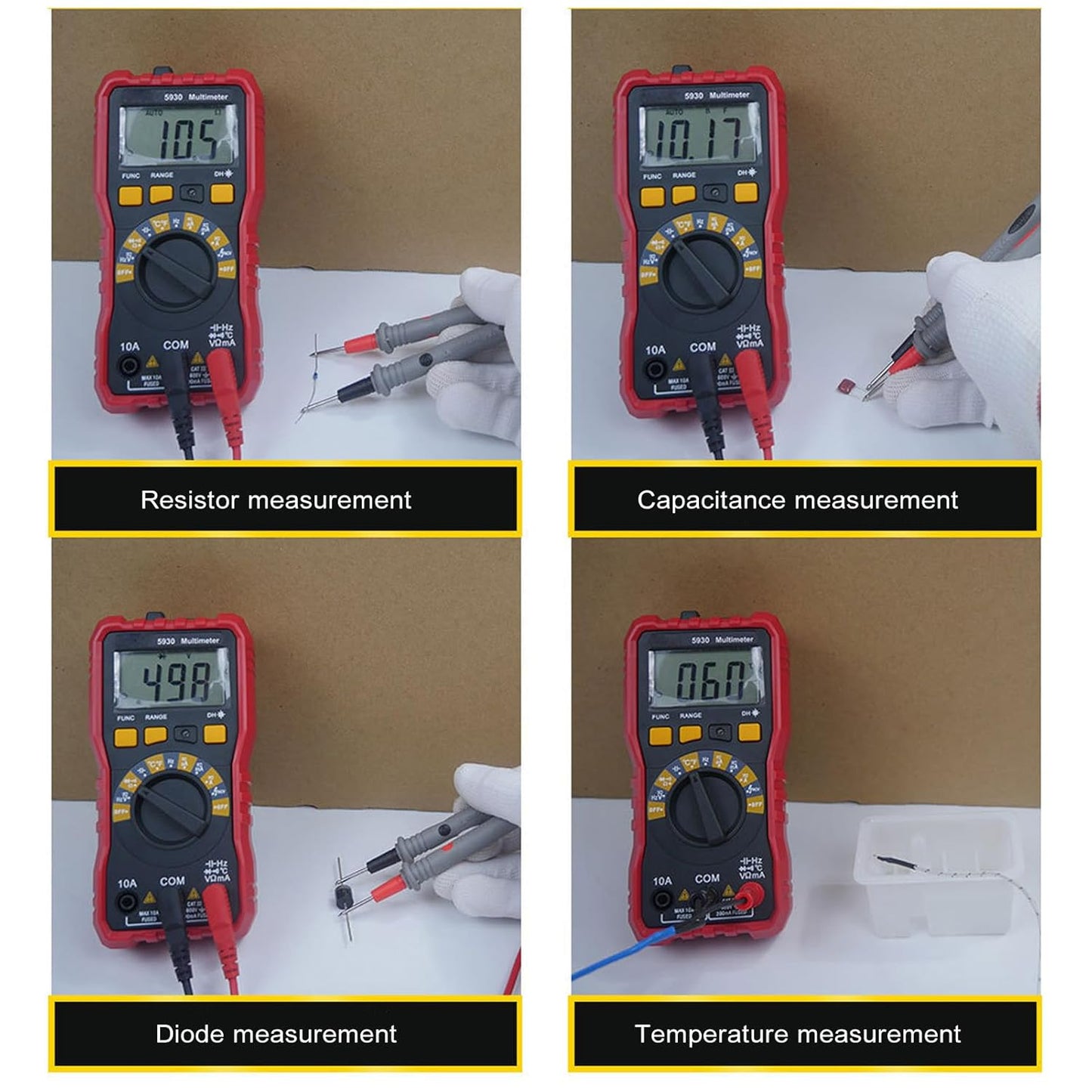 Auto‐Off Digital Multimeter with Protective Sleeve & Backlight