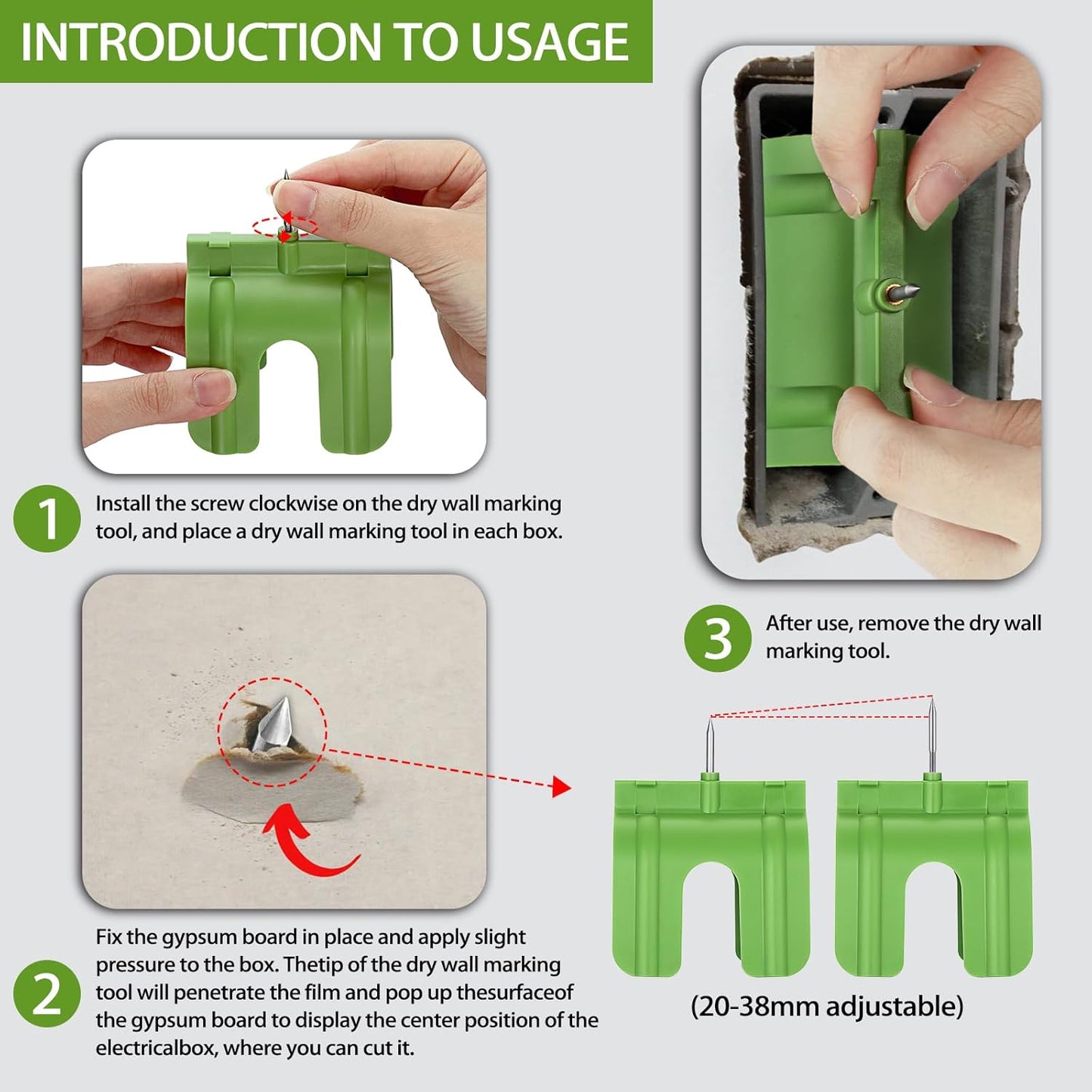 Drywall Outlet Box Marking Tool Kit (5‐Pack)
