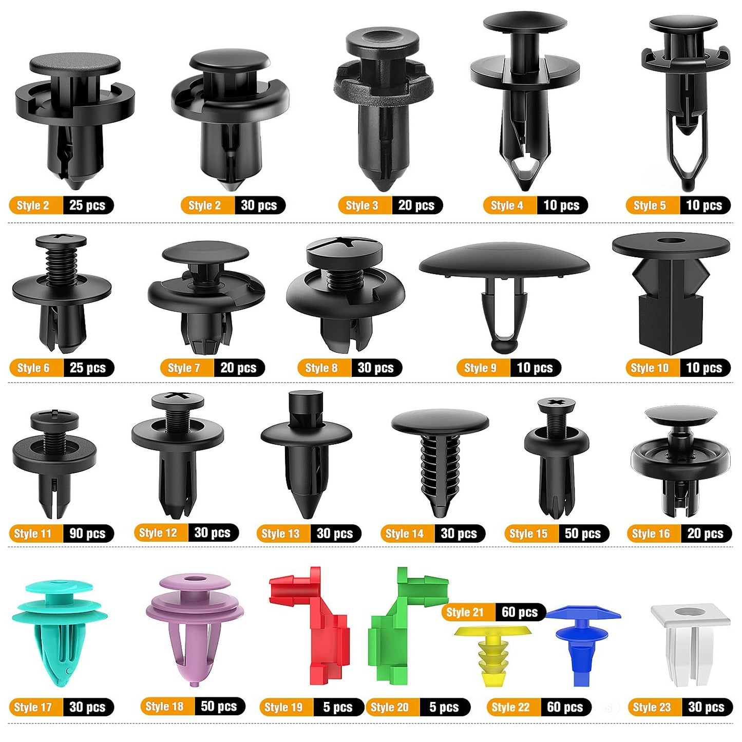 725Pcs Car Push Retainer Clips & Fasteners Kit