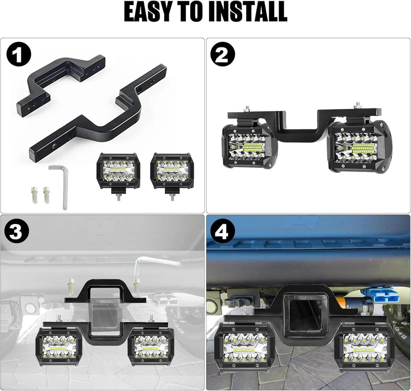 4 Inch LED Pods with Tow Hitch Mounting Brackets