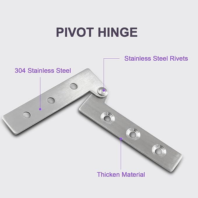 10 Pcs 360° Stainless Steel Rotating Door Hinge