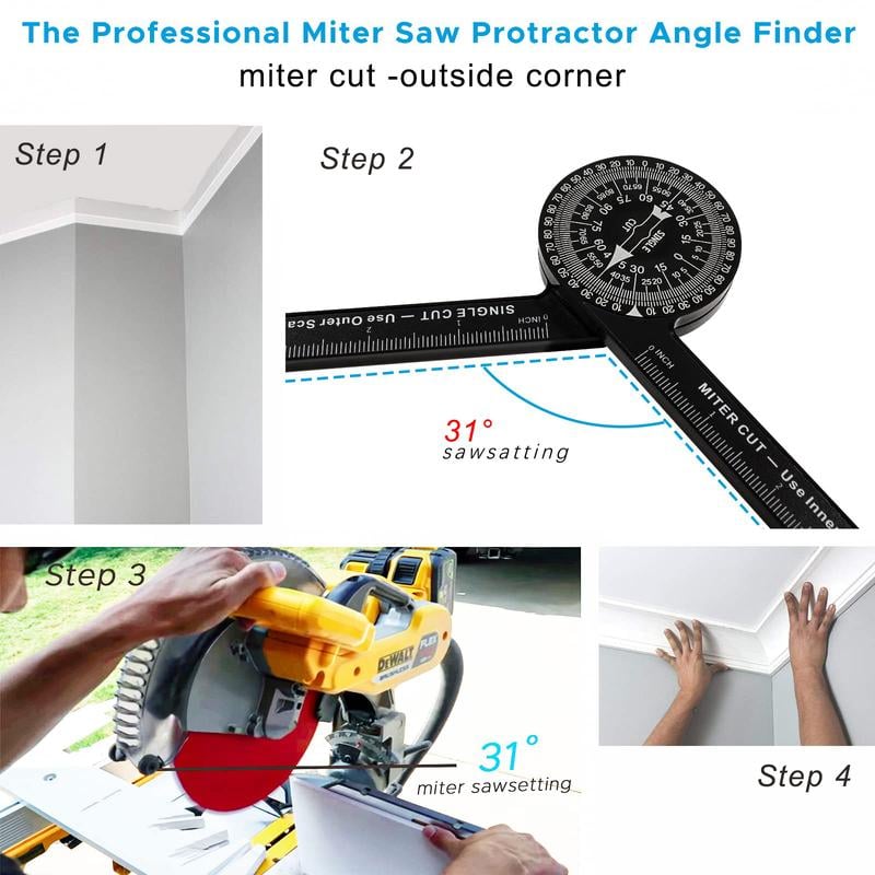 Aluminum Miter Saw Protractor-Best Angle Measurement Tool