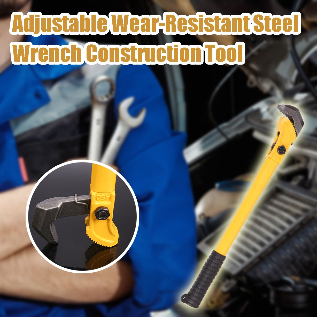 Adjustable Wear-Resistant Steel Wrench Construction Tool