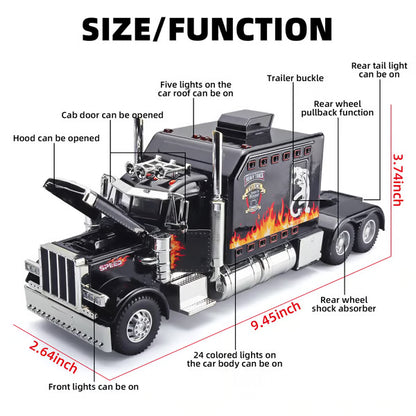 1:24 Diecast Semi Truck Toy for Boys