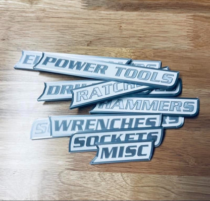 🔩 12 Pack of  Magnetic Toolbox Labels