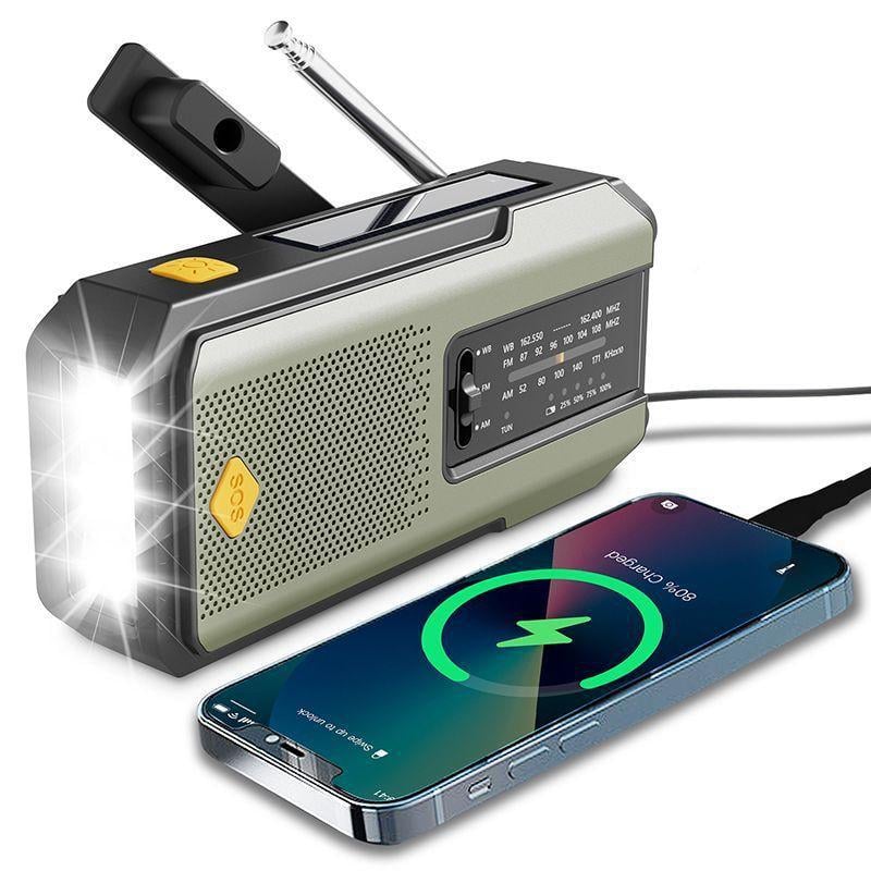 Solar-Powered Flashlight Emergency Radio