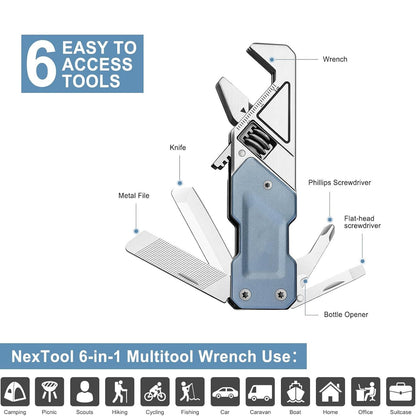6-in-1 Foldable EDC Wrench Multitool