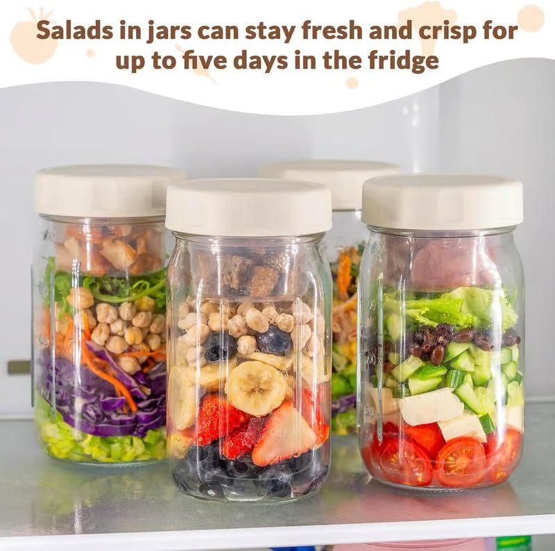 32oz Glass Salad Jars with Lids