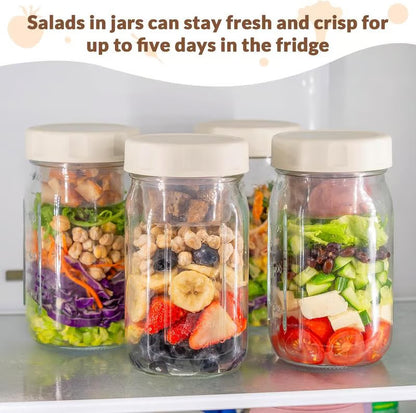 32oz Glass Salad Jars with Lids