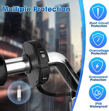 Thlevel Dual 30 W PD & 18 W QC Motorcycle Handlebar Charger