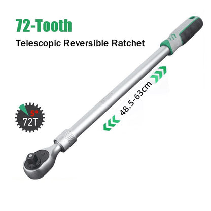 72‐Tooth Telescopic Reversible Ratchet – 48.5–63 cm, 1/2′′ Drive