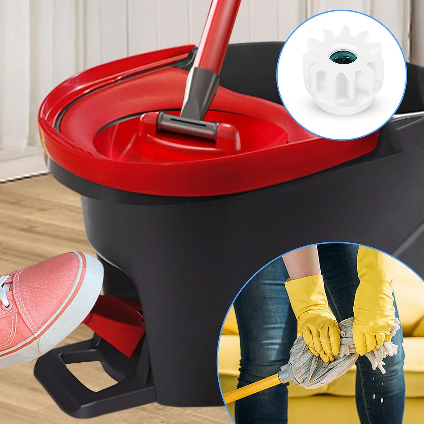 4 Pcs Universal Spin Mop Gear Replacement