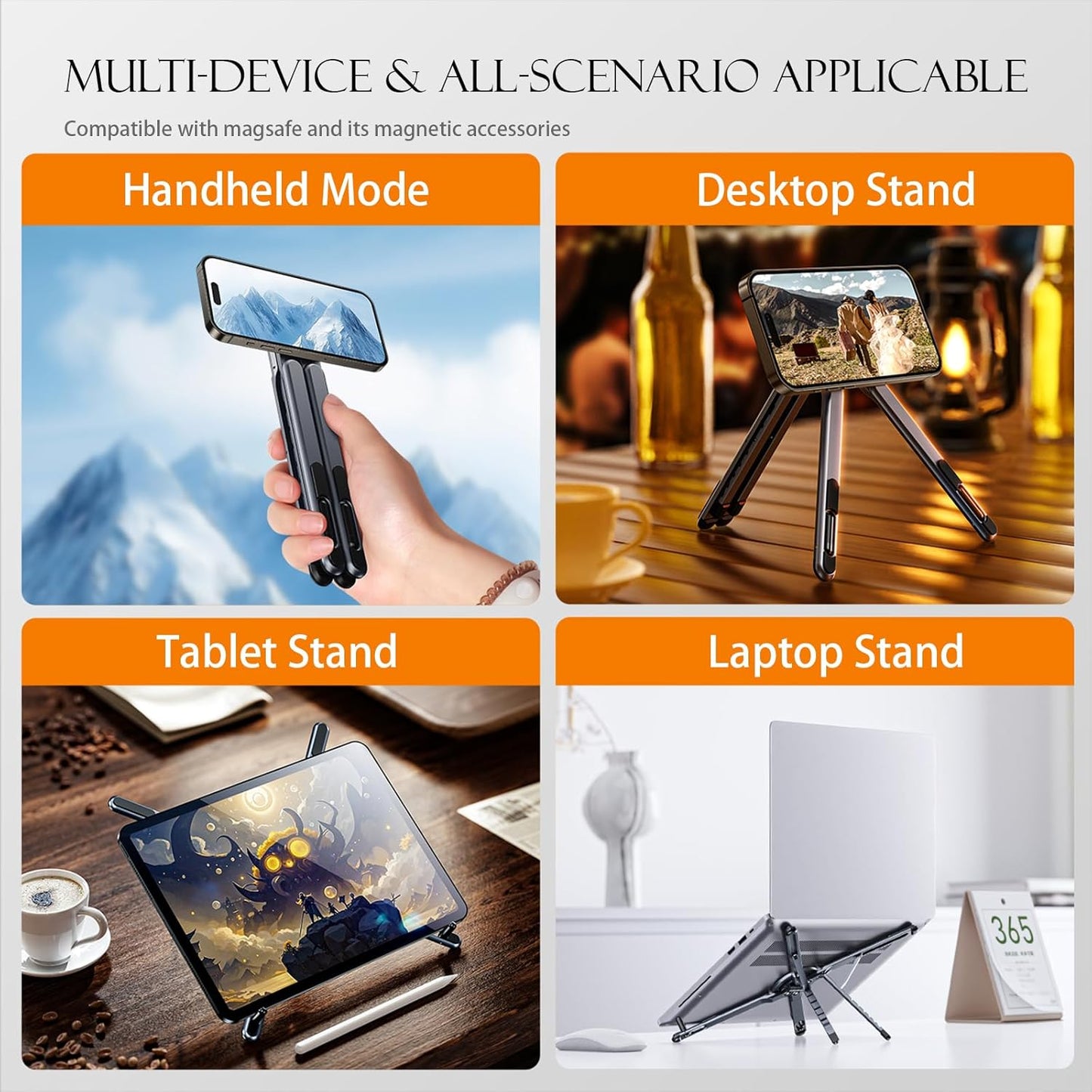 3-in-1 Magnetic Foldable Stand