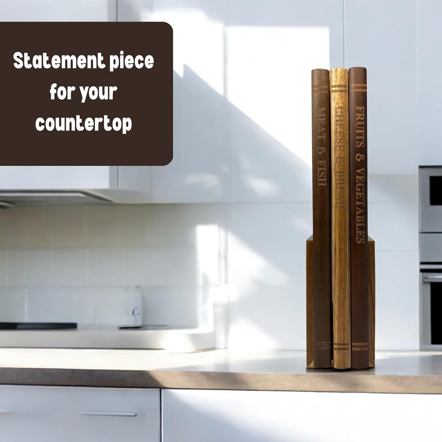 Acacia 3-Piece Cutting Board Set with Stand