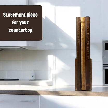 Acacia 3-Piece Cutting Board Set with Stand