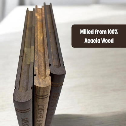 Acacia 3-Piece Cutting Board Set with Stand