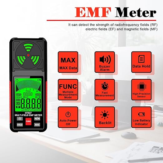 3‐in‐1 Precision EMF & RF Radiation Detector