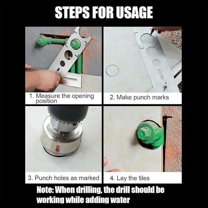 Tile Installation Faucets/Outlets Positioning Ruler