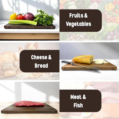 Acacia 3-Piece Cutting Board Set with Stand