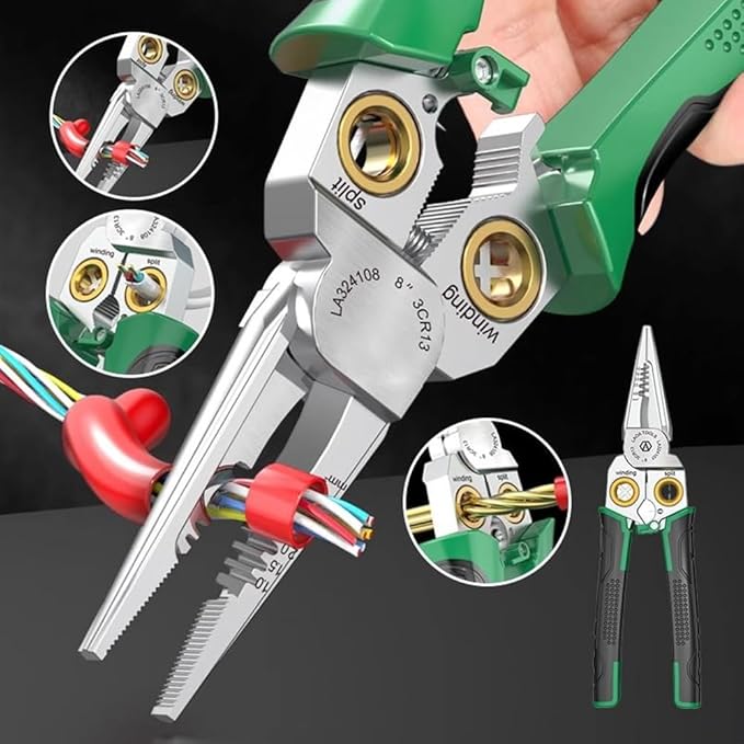 8 in 1 Multi-function Voltage Testing Wire Stripping Pliers