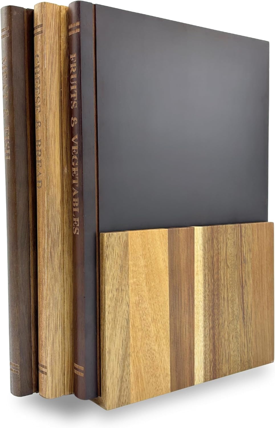 Acacia 3-Piece Cutting Board Set with Stand