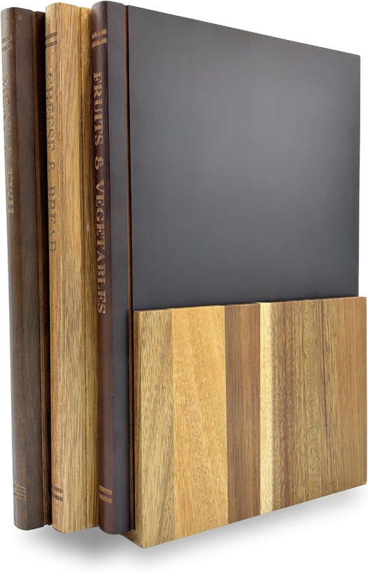 Acacia 3-Piece Cutting Board Set with Stand