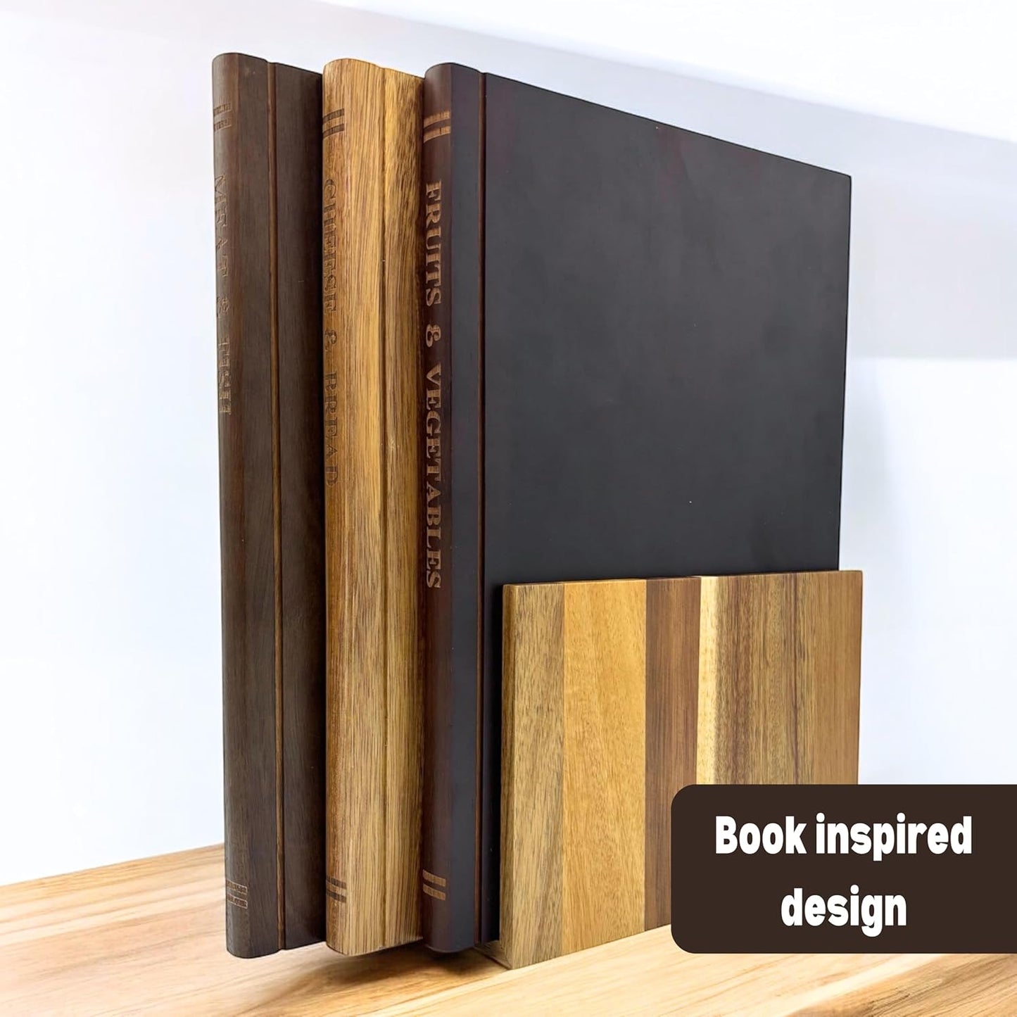 Acacia 3-Piece Cutting Board Set with Stand