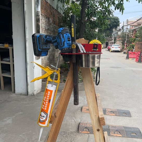 Herringbone Ladder Tool Rack
