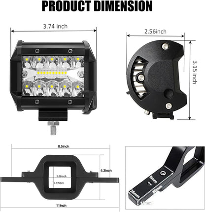 4 Inch LED Pods with Tow Hitch Mounting Brackets
