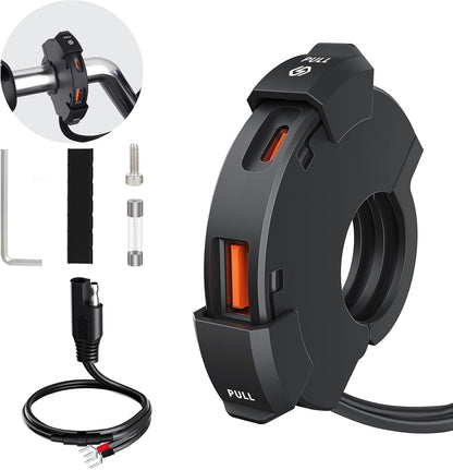 Thlevel Dual 30 W PD & 18 W QC Motorcycle Handlebar Charger