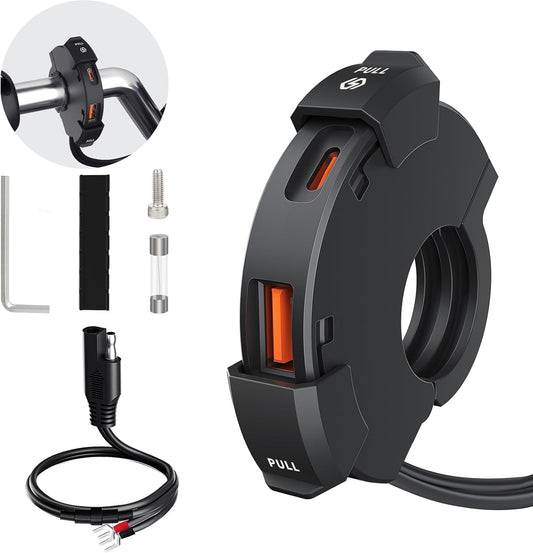 Thlevel Dual 30 W PD & 18 W QC Motorcycle Handlebar Charger