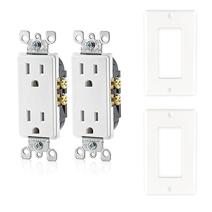 2 Pcs TR Shuttered Heavy-Duty Duplex Receptacle