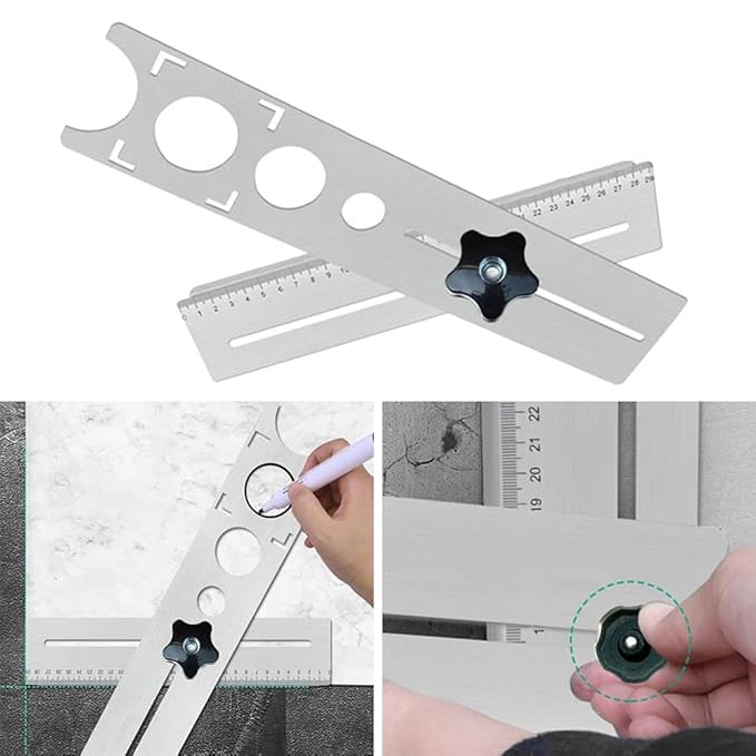 Tile Installation Faucets/Outlets Positioning Ruler