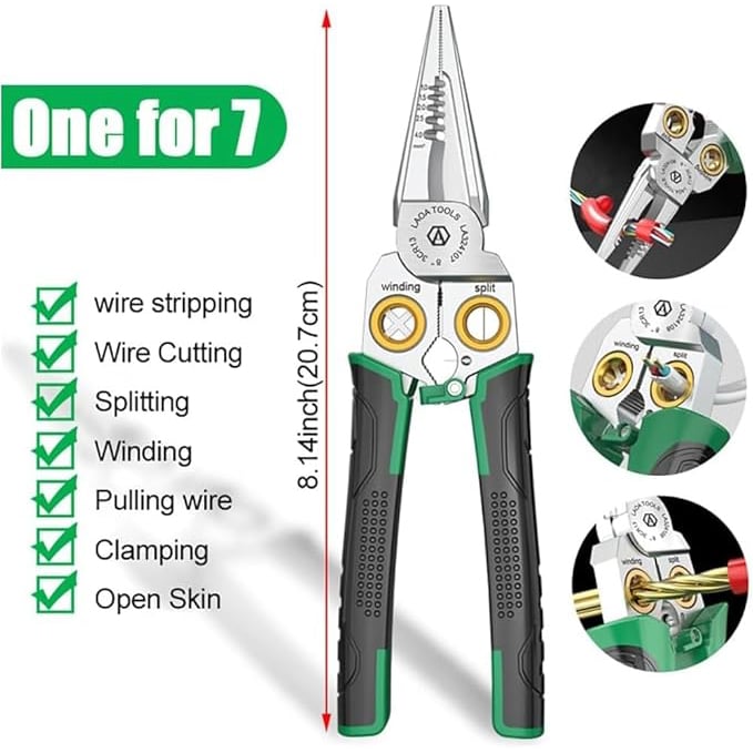 8 in 1 Multi-function Voltage Testing Wire Stripping Pliers