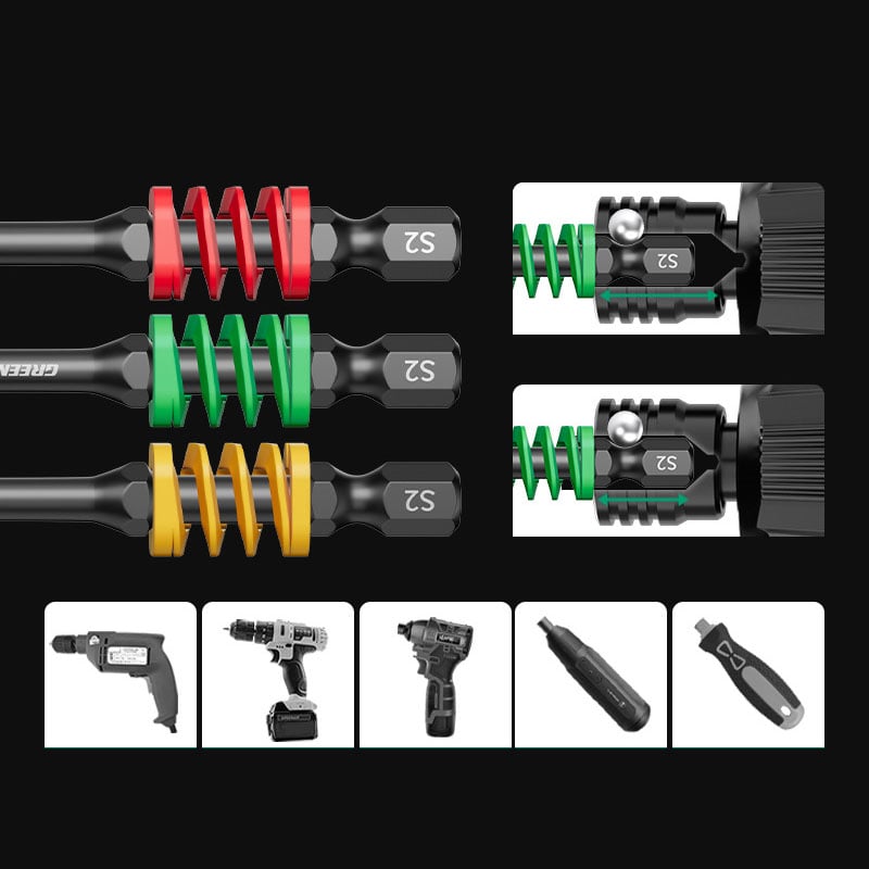 3 Pcs Magnetic Spring Screwdriver Bit